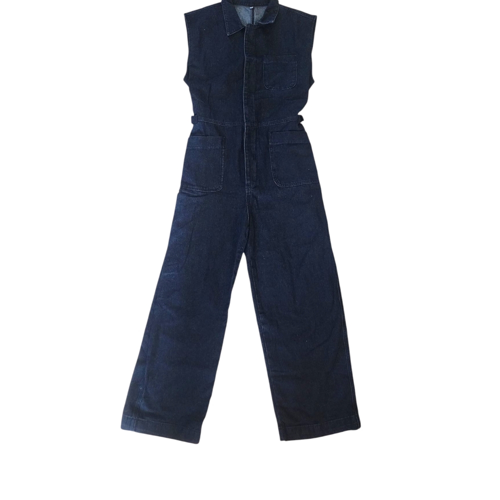 Denim Sleevless Jumpsuit Med